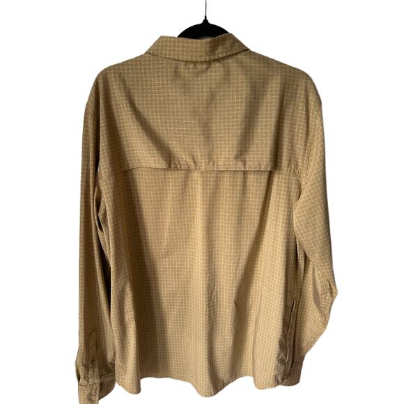 PrAna Men’s Tan Gingham Long Sleeve Button Up Size L Hiking Utility OutdoorCore - Picture 3 of 8